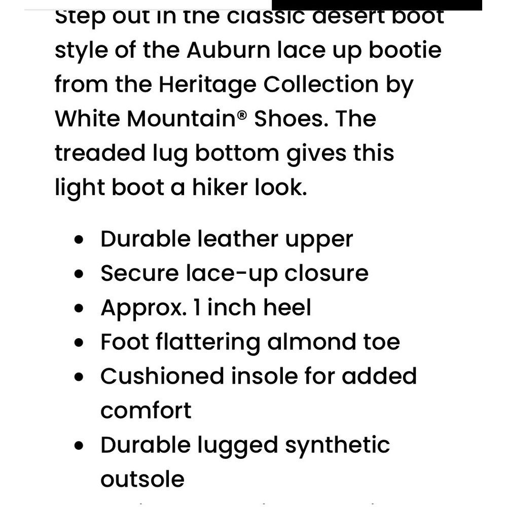 White Mountain Auburn Navy Suede Leather Lace Up Ankle Lug Booties - Size 9 - Picture 4 of 14